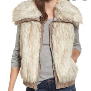 BB Dakota collared faux fur vest